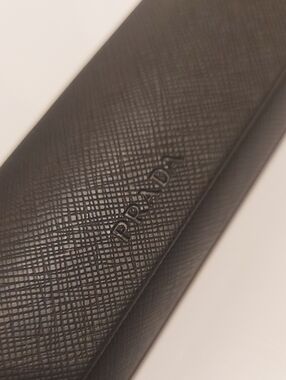 Prada Black Textured Saffiano Glass Case